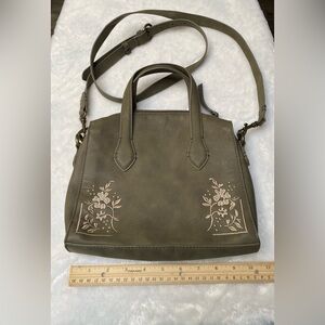 Universal Thread Elegant Olive Green Embroidered Handbag